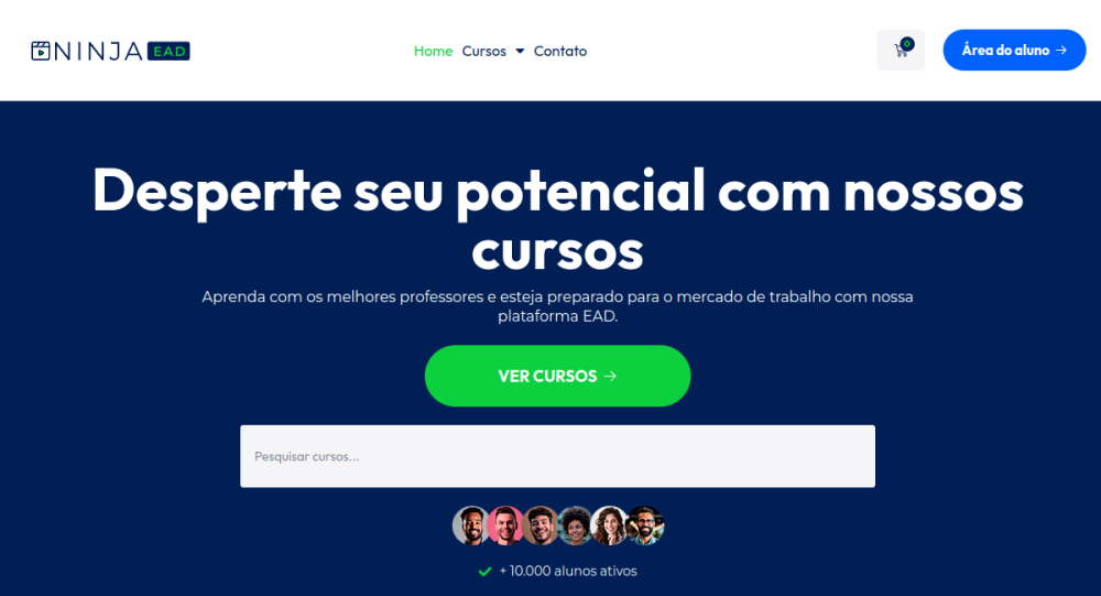 Captura real do site EAD Premium