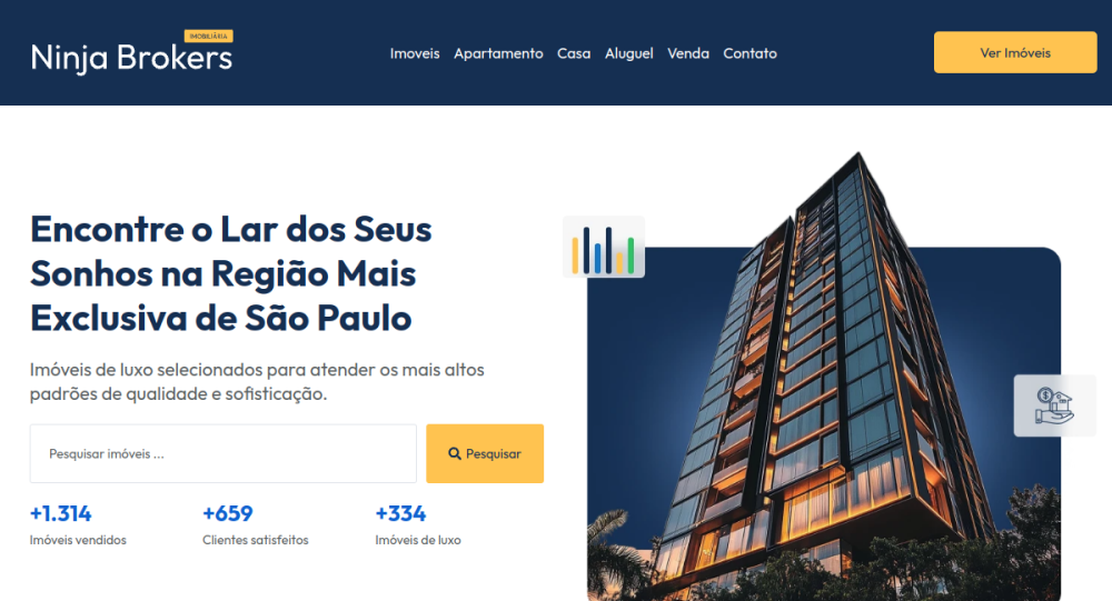Captura real do site Imobiliária 2024