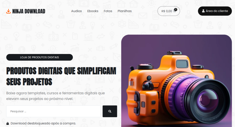 Captura real do site Loja Digital