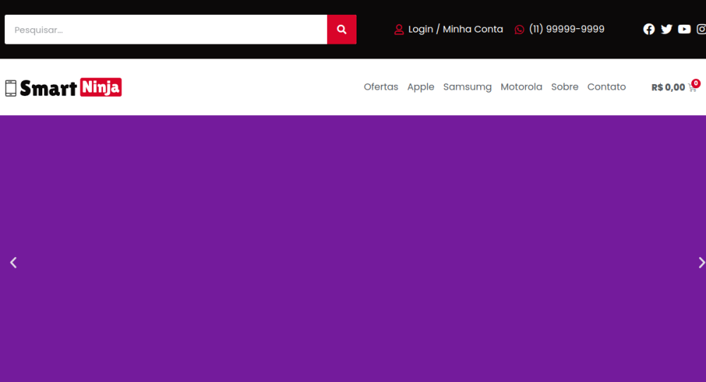 Captura real do site Loja Virtual