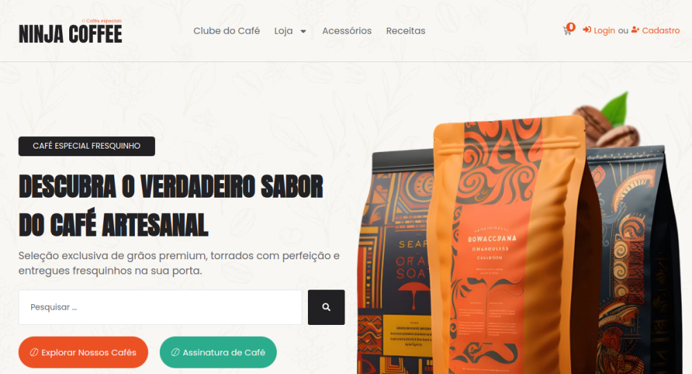 Captura real do site Loja Virtual 2.0