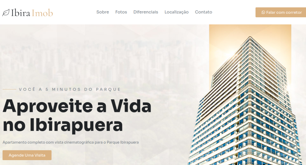 Captura real do site Landing Page Imobiliária