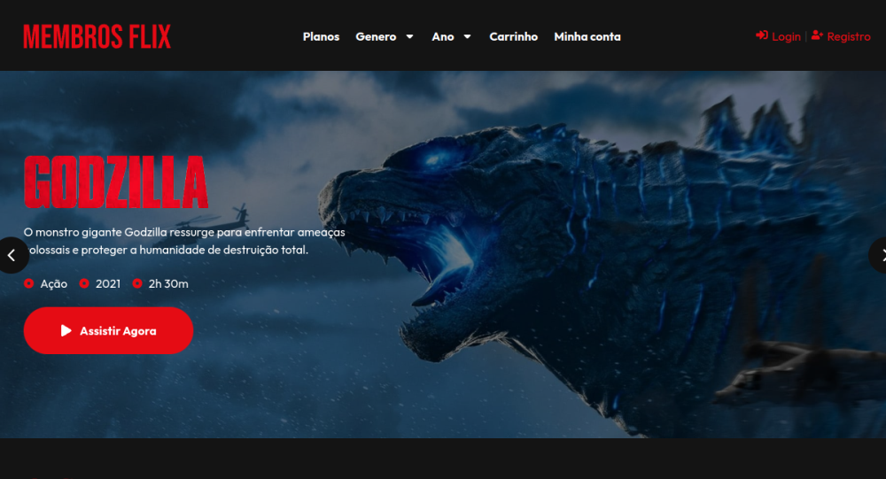 Captura real do site Área de Membros Flix