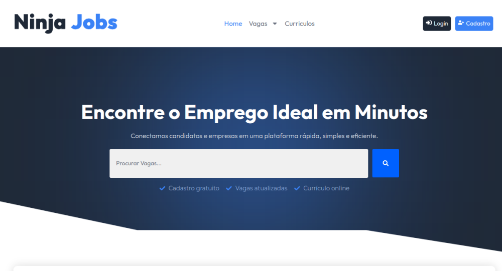 Captura real do site Portal de Vagas