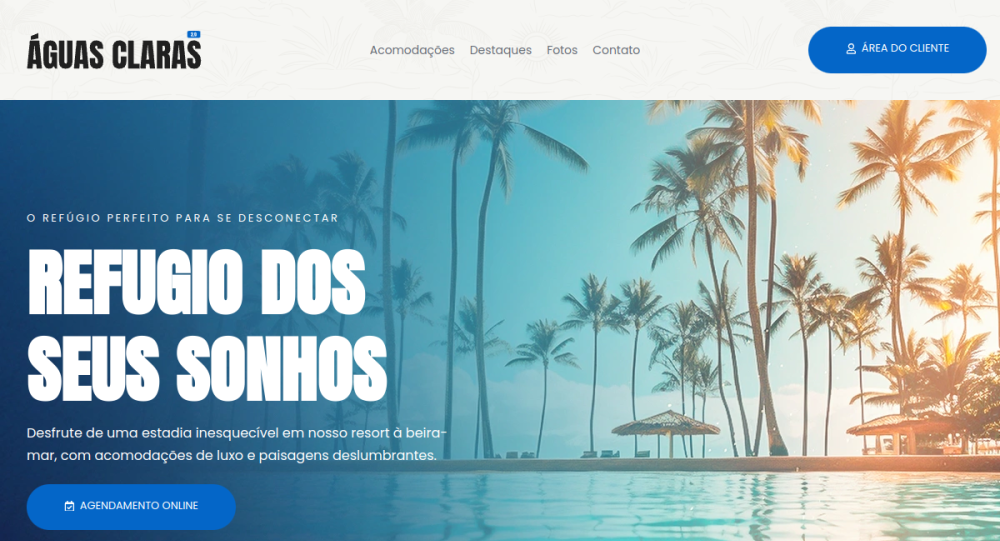 Captura real do site Pousadas 2.0