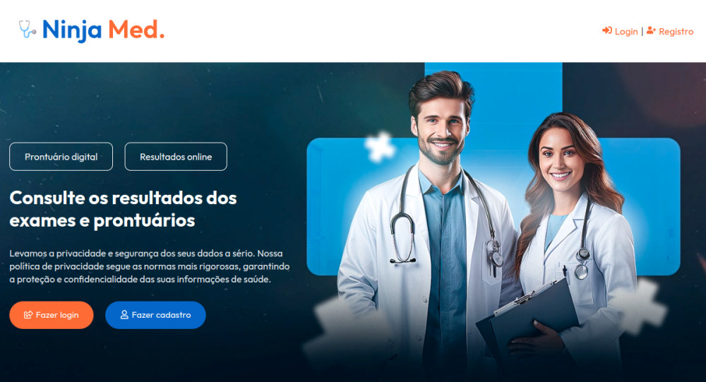Captura real do site Prontuário Digital