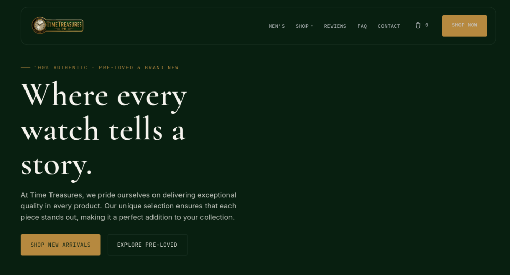 Time Treasures PH website preview