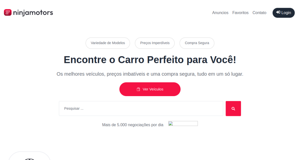 Captura real do site Sistema de Veículos Premium