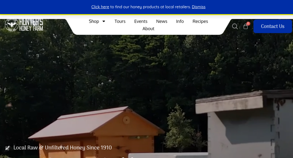 Hunter's Honey Farm website