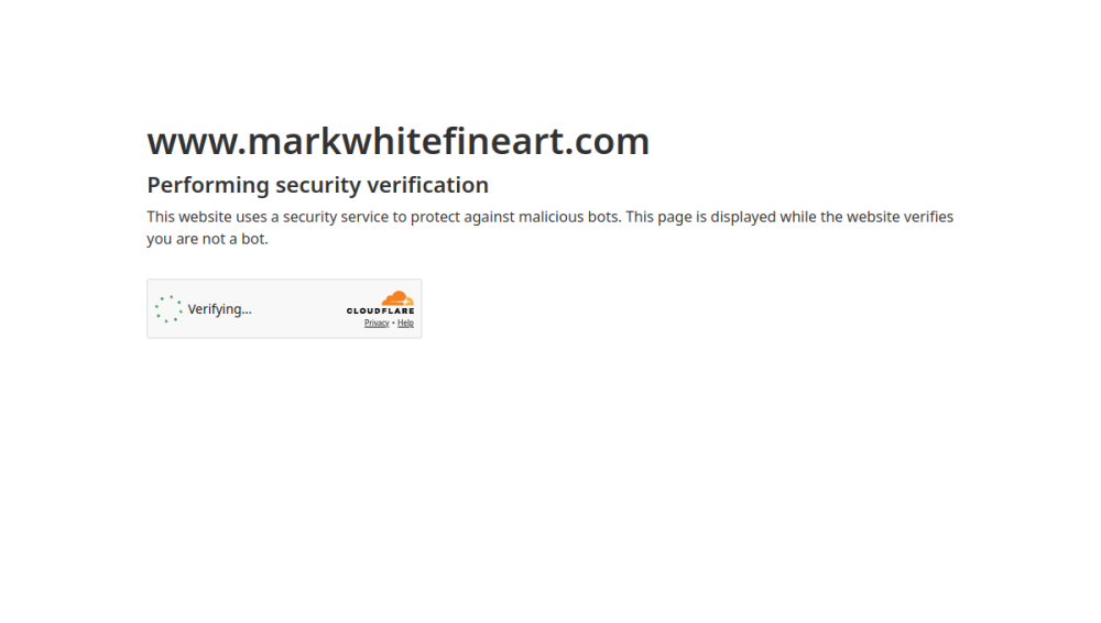 Website screenshot of Mark White Fine Art