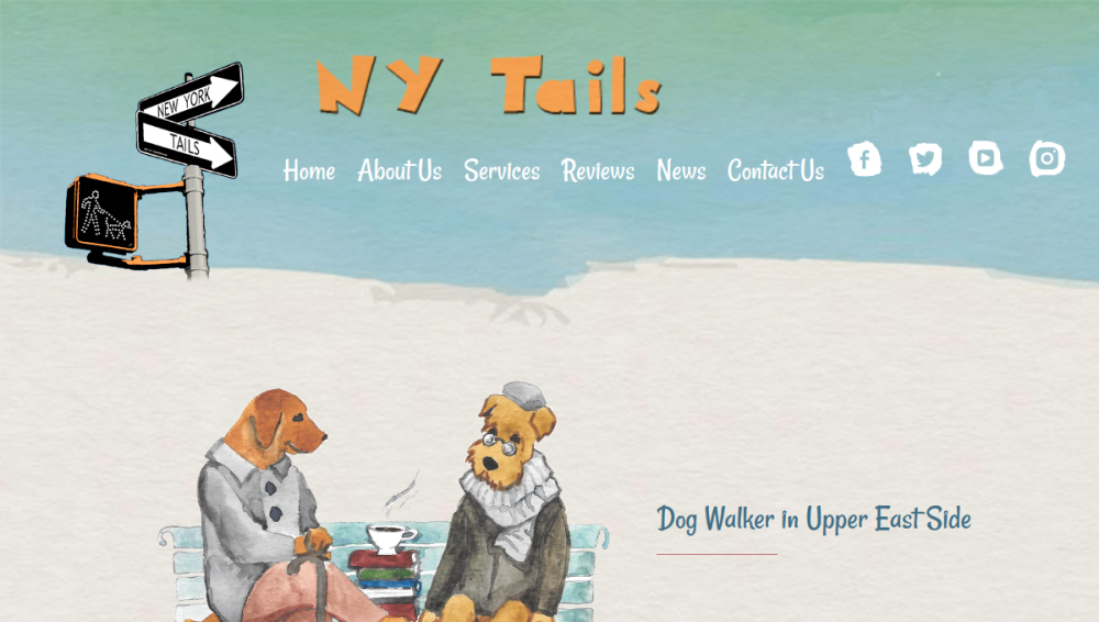 Website screenshot of NY Tails