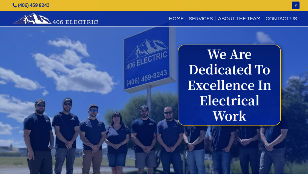 Website screenshot of 406 Electric