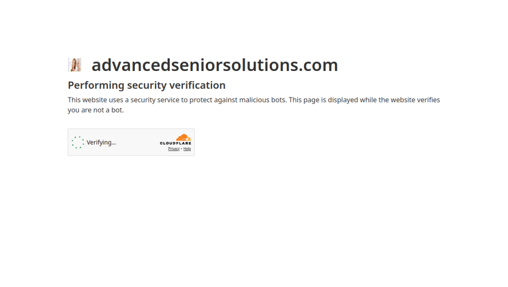Website screenshot of Advanced Senior Solutions
