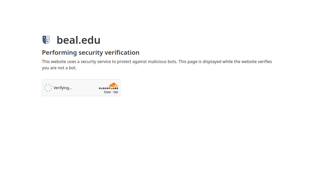 Website screenshot of Beal University