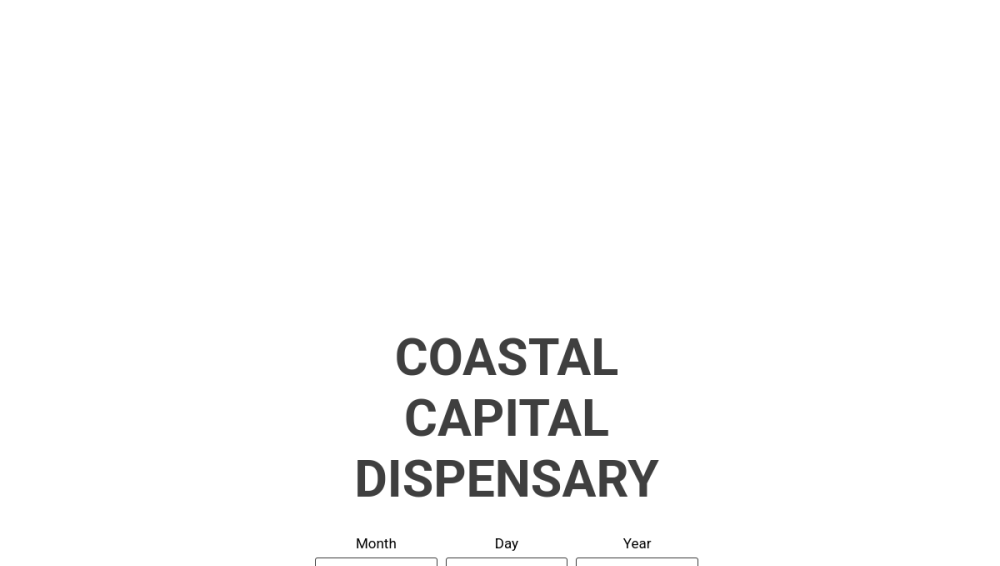 Website screenshot of Coastal Capital Dispensary