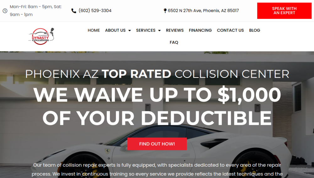 Website screenshot of Dynasty Collision