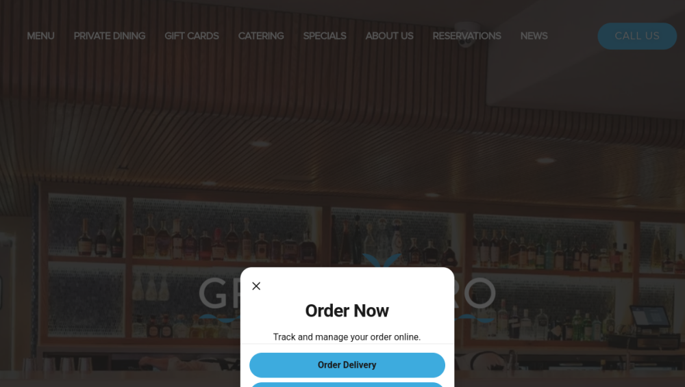 Website screenshot of Greek Bistro
