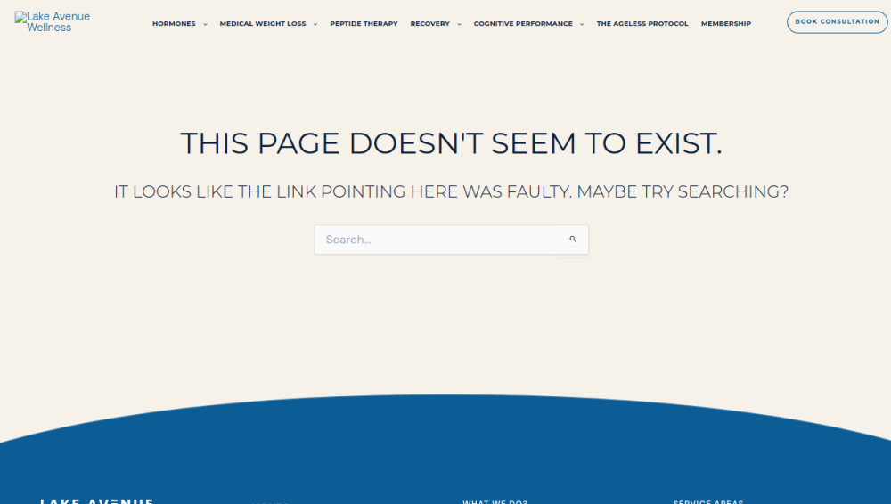Website screenshot of Lake Avenue Wellness