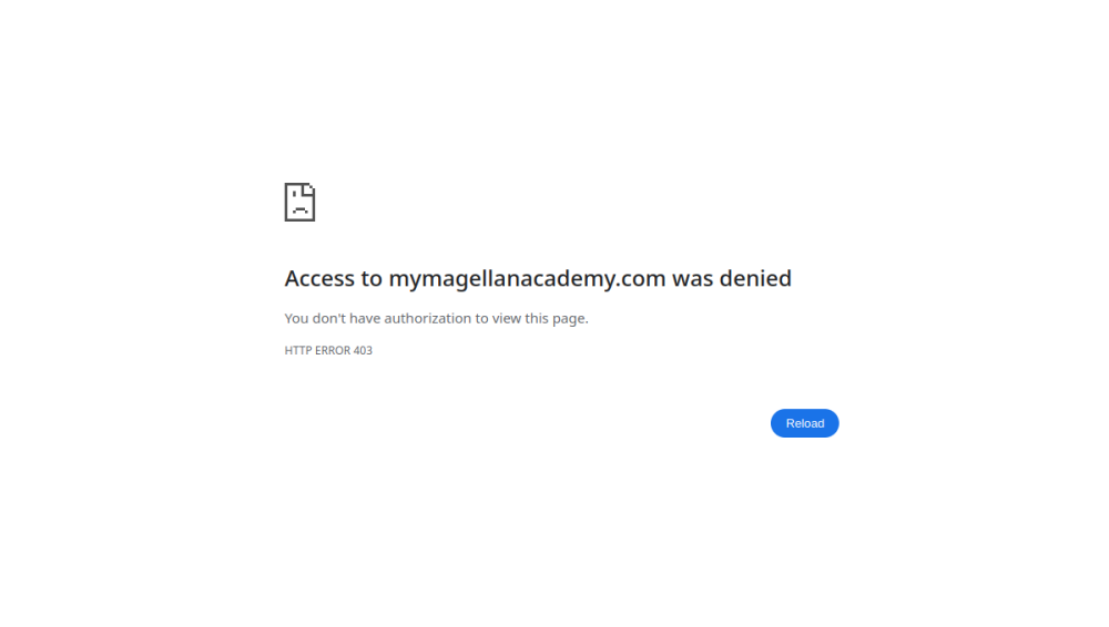 Website screenshot of Magellan Christian Academy