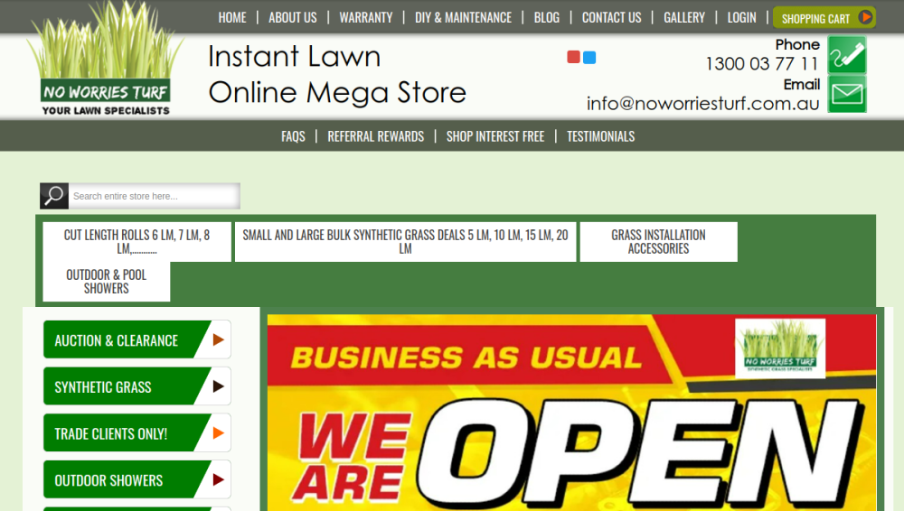 No Worries Turf artificial turf website