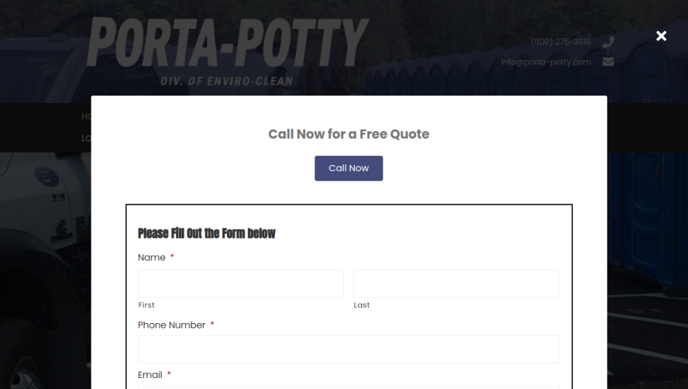 Website screenshot of Enviro-Clean