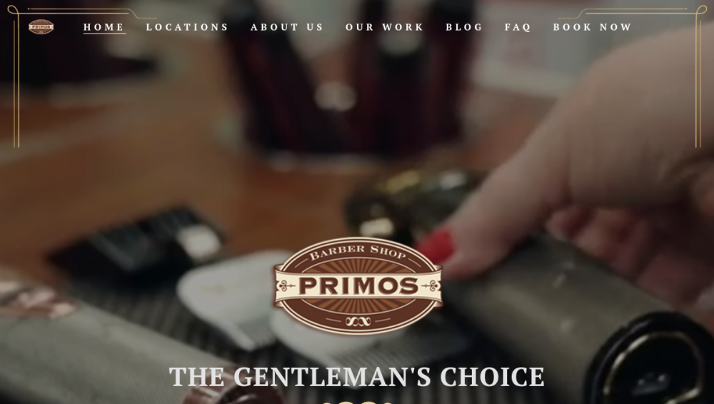 Website screenshot of Primos Barber Shop