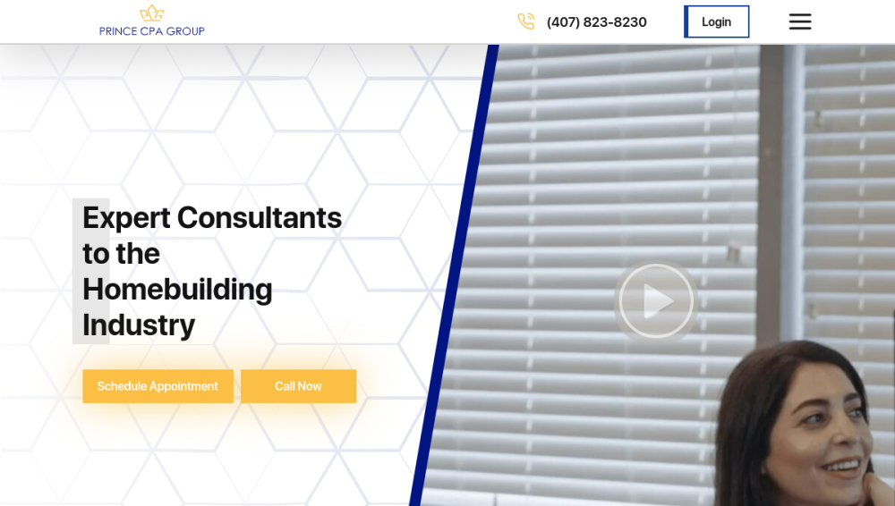 Website screenshot of Prince CPA Group