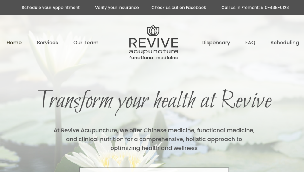 Revive Acupuncture website