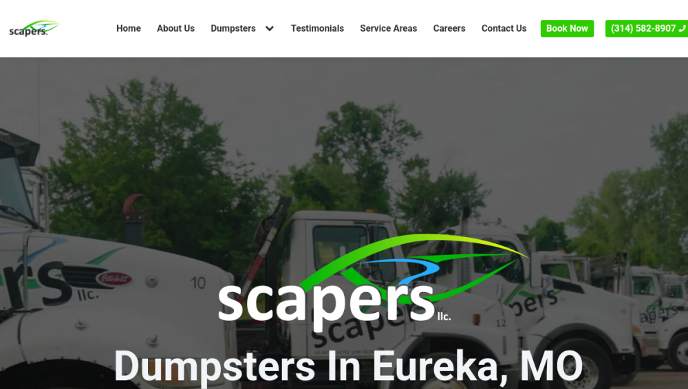 Website screenshot of Scapers LLC