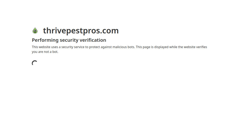 Website screenshot of Thrive Pest Pros