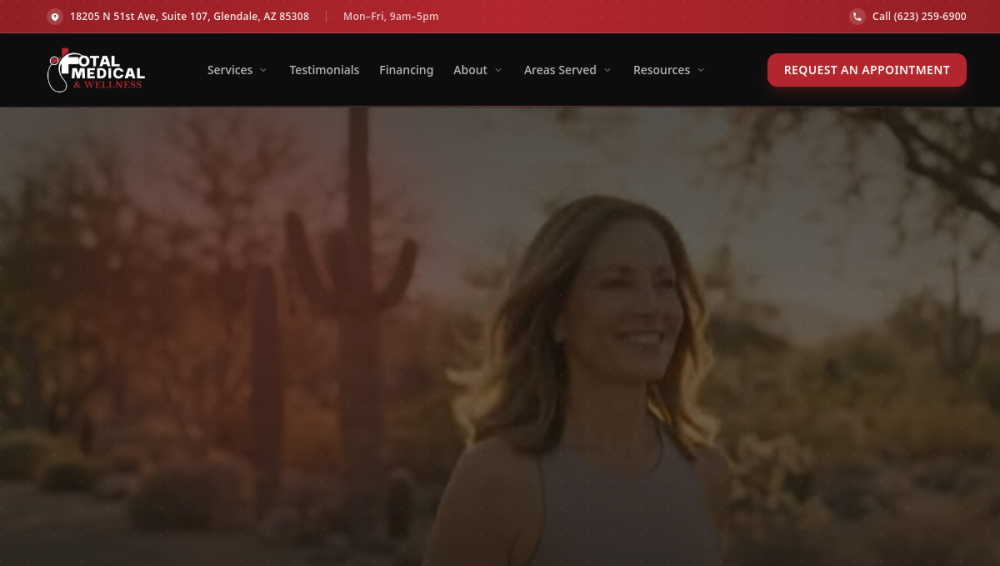 Website screenshot of Slimming Solutions Exploring Weight Loss Injections in Glendale AZ