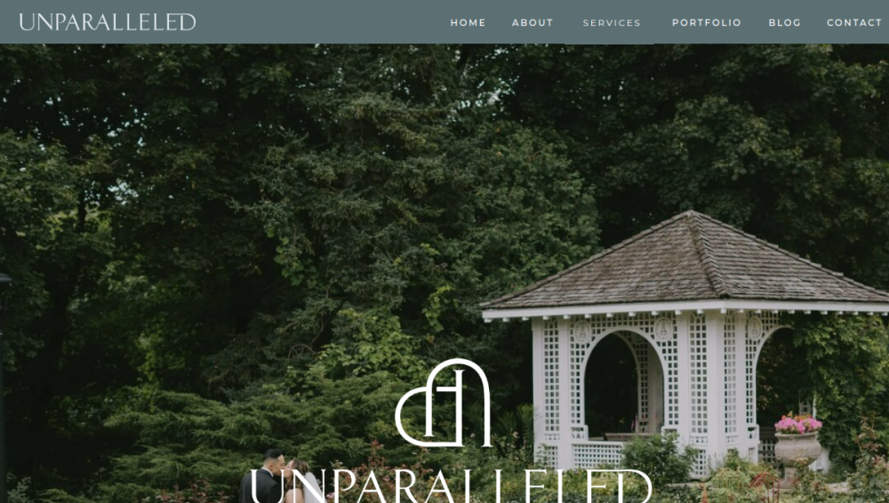 Website screenshot of Unparalleled Wedding & Events