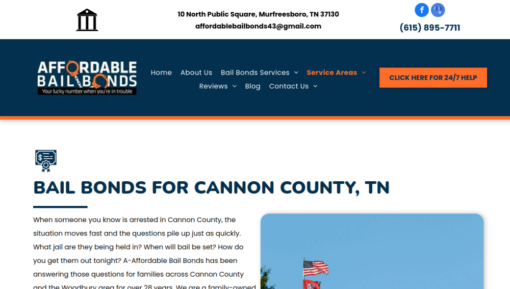 Affordable Bail Bonds website