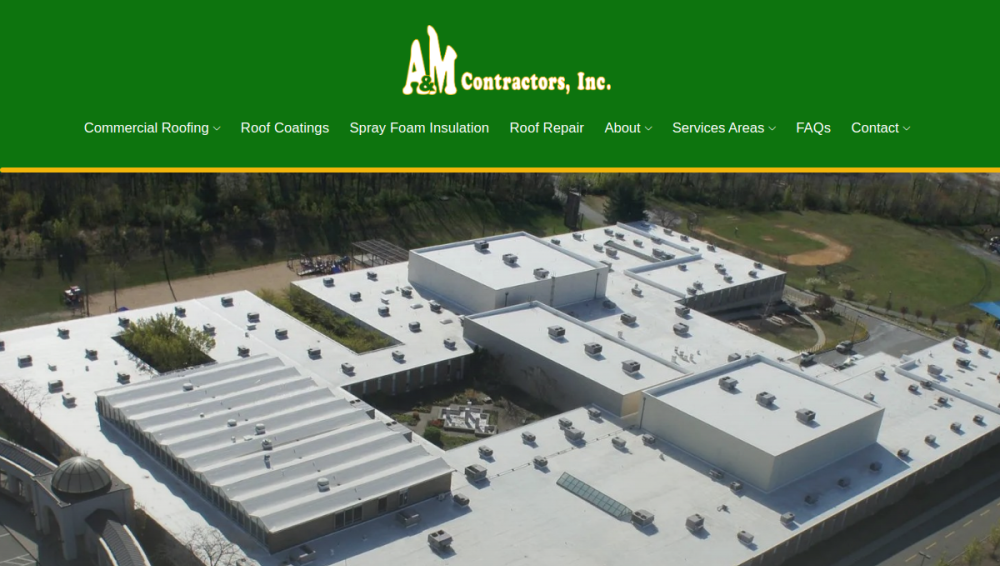 Website screenshot of A & M Contractors