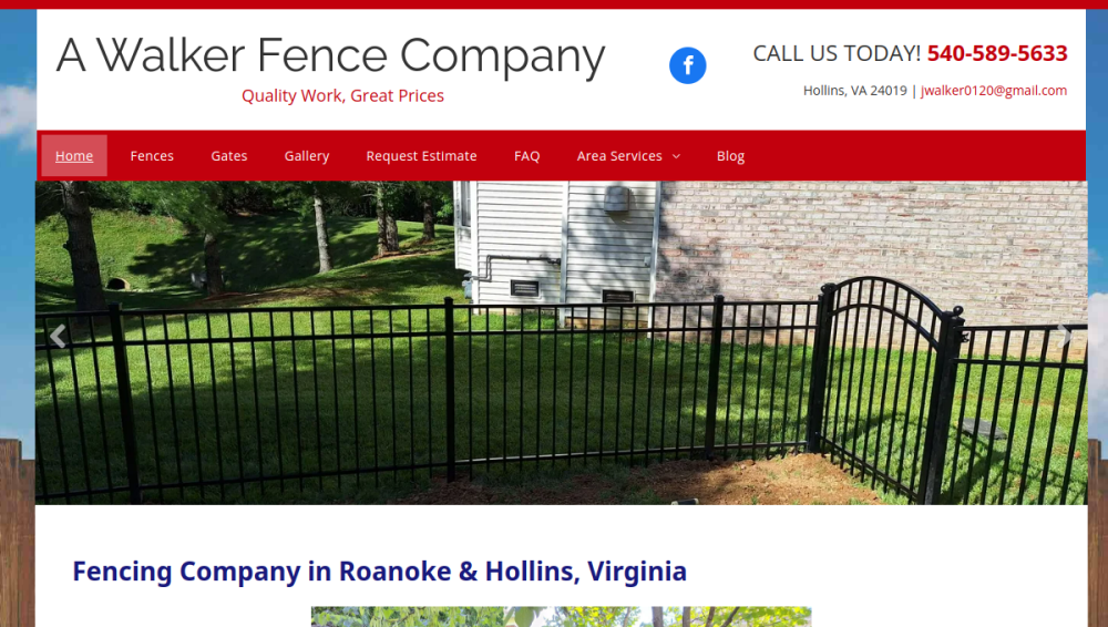 A Walker Fence Company website