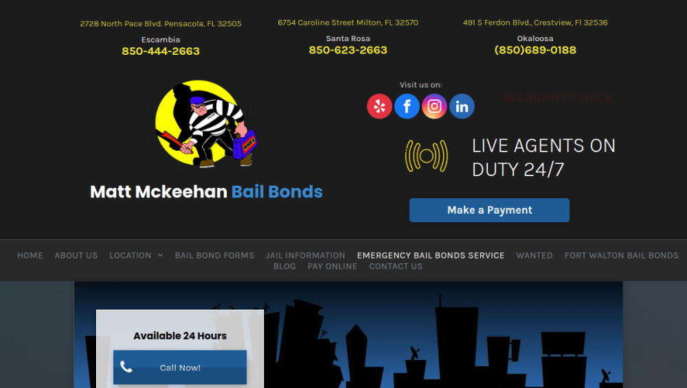 Matt McKeehan Bail Bonds website