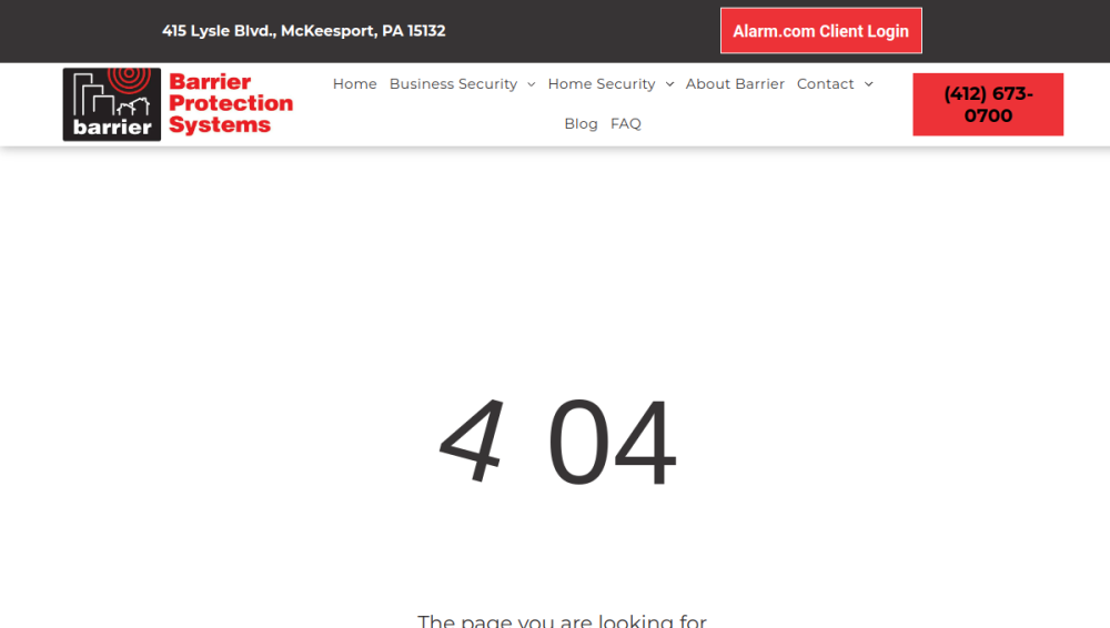 Website screenshot of Barrier Protection Systems Inc