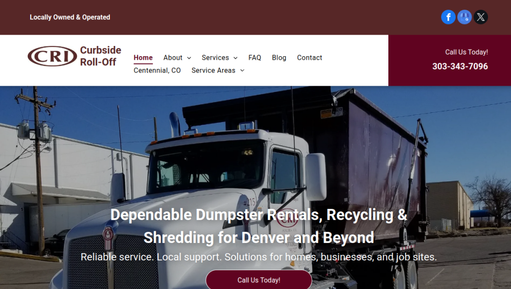 Website screenshot of Curbside Roll-Off