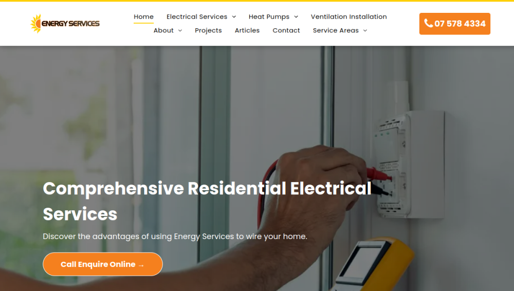 Website screenshot of Energy Services Tauranga Ltd