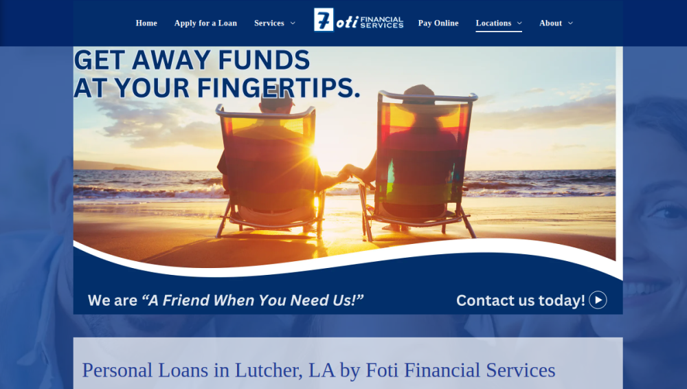 Website screenshot of Foti Financial Services