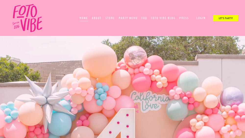 Website screenshot of Foto Vibe 