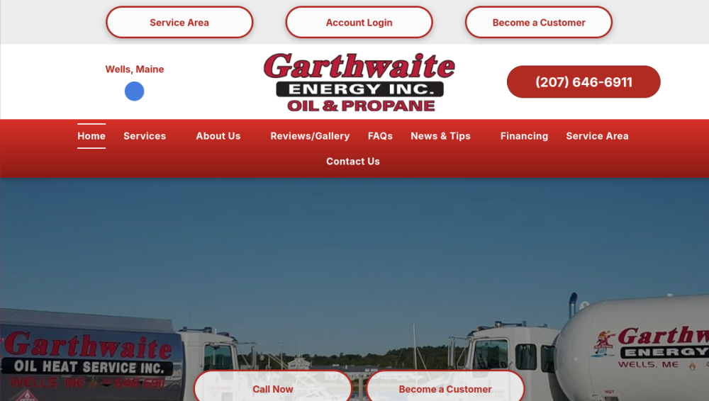 Website screenshot of Garthwaite Energy Inc.
