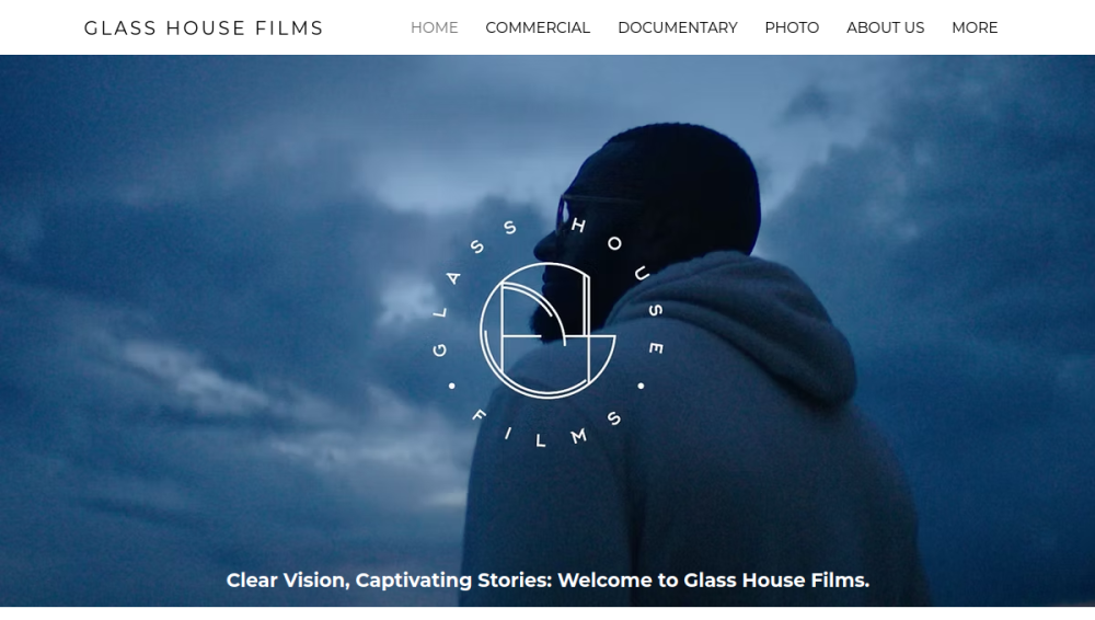 Website screenshot of Glass House Films