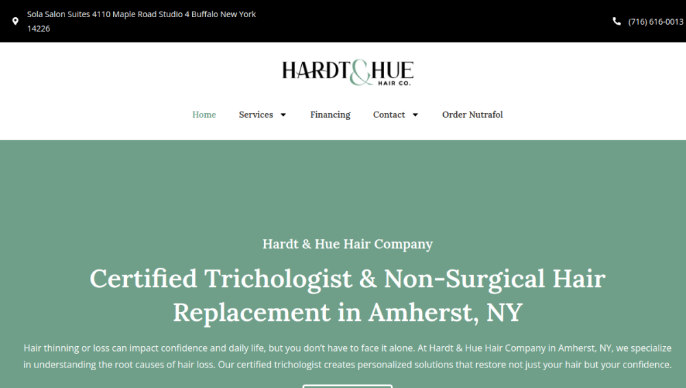 Website screenshot of Hardt & Hue