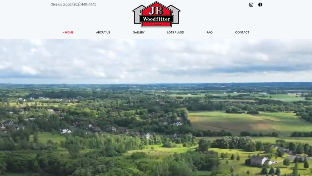 Website screenshot of JB WoodFitter Homes