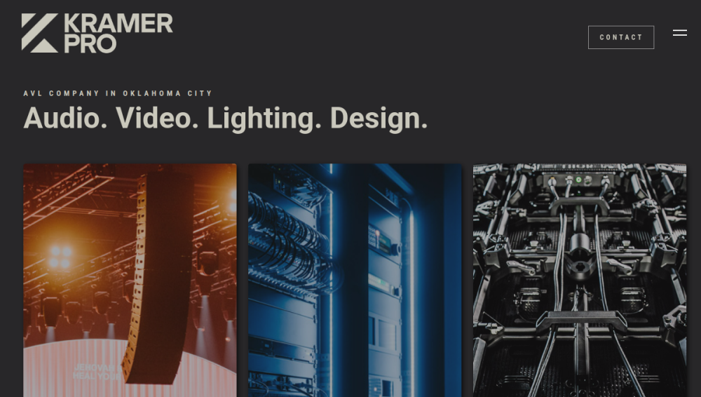 Website screenshot of KRAMER PRO