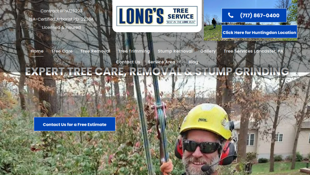 Long's Tree Service website
