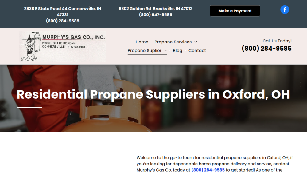 Website screenshot of Murphy's Gas Co. Inc.