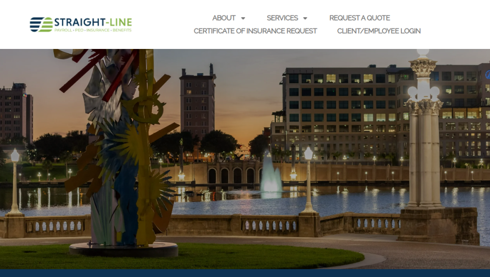 Website screenshot of Straight-Line