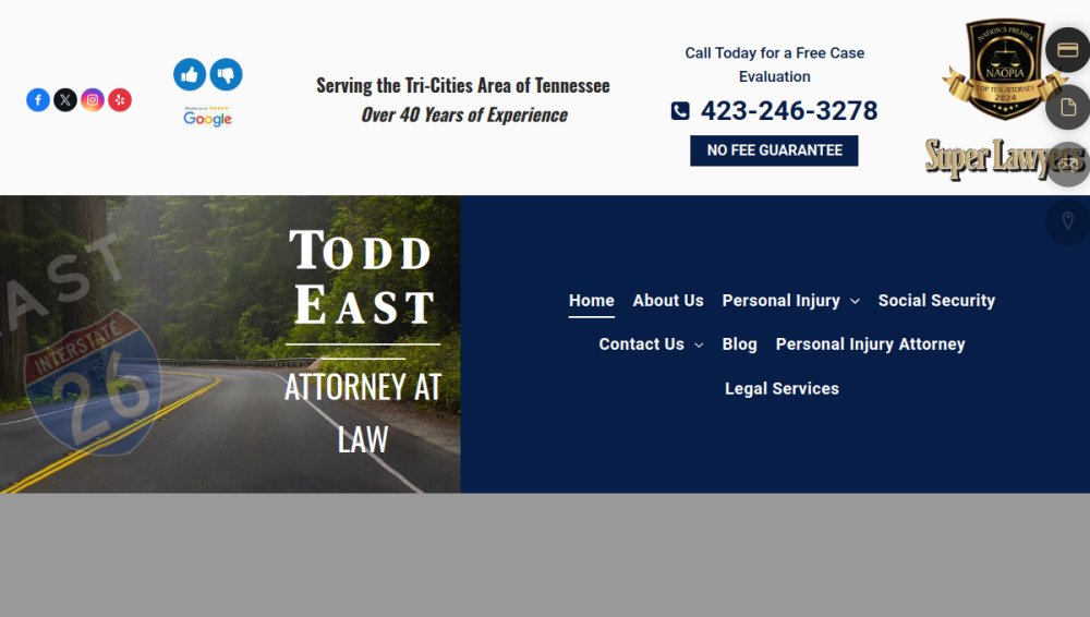 Todd East Attorney at Law website